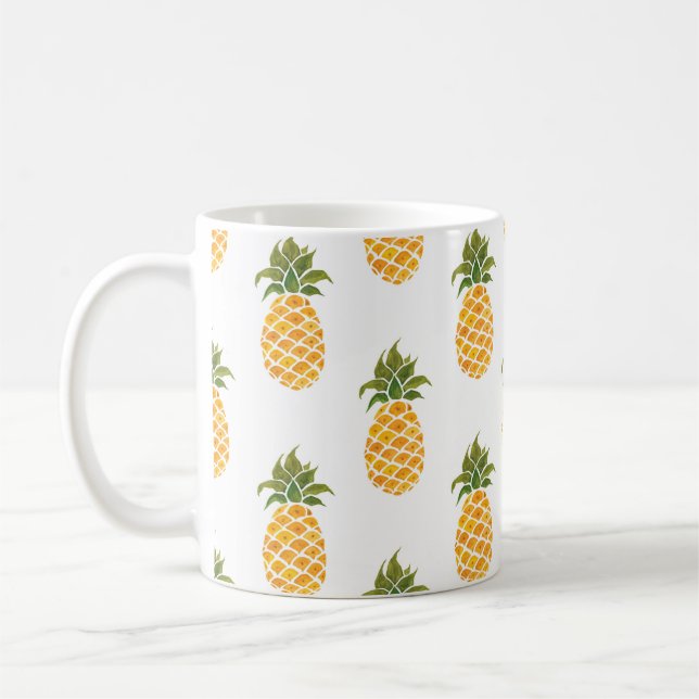 Wasserfarben, handgemalt mit exotischen Früchten n Kaffeetasse (Links)