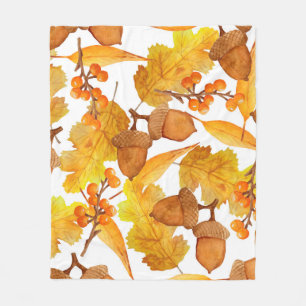 Wasserfarben, handgezeichnet, nahtlos, Herbst f Fleecedecke