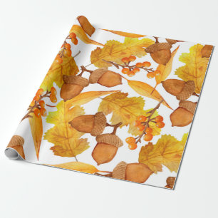 Wasserfarben, handgezeichnet, nahtlos, Herbst f Geschenkpapier