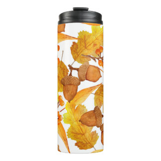 Wasserfarben, handgezeichnet, nahtlos, Herbst f Thermosbecher