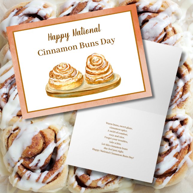 Wasserfarben Happy National Cinnamon Buns Okt 4 Karte (Von Creator hochgeladen)