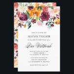 Wasserfarben Herbst Blooms Bar Mitzvah Einladung<br><div class="desc">Laden Sie mit dieser Blumen-Bar mitzvah-Einladung Familie und Freunde zu Ihrer Veranstaltung ein. Es zeichnet sich durch die Blume der Wasserfarbenfallen und einen passenden Hintergrund aus. Diese blumengeschmückte Bar mitzvah lädt zum Herbst oder Herbst ein. Personalisieren Sie diese,  indem Sie Ihre Daten hinzufügen. Matching-Elemente sind verfügbar.</div>