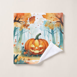 Wasserfarben Herbstpumpen Herbstlaube Wald Waschlappen