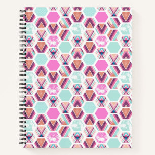Wasserfarben-Hexagon-Muster Notizbuch