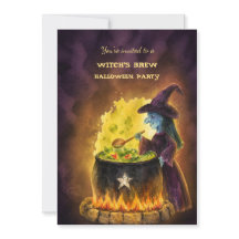 Wasserfarben-Hexentrank-Halloween-Party-Einladung