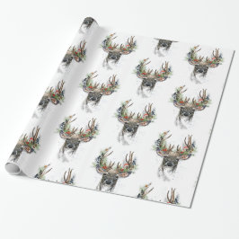 Wasserfarben Hirsch mit Weihnachtsfeindlichkeit Geschenkpapier