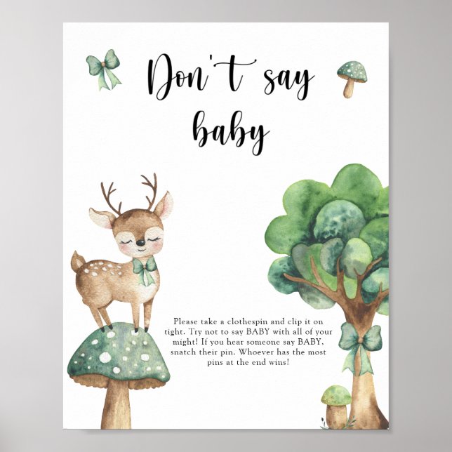 Wasserfarben-Hirsch - Sag kein Babyposter Poster (Vorne)