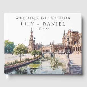 Wasserfarben-Hochzeit in Sevilla Spanien Gästebuch