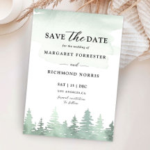 Wasserfarben-Hochzeit 'Kiefer' Rustikale Save-the-