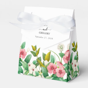 Wasserfarben-Hochzeit mit Immergrün-Wildblumen Geschenkschachtel