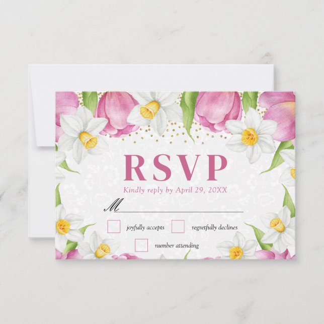 Wasserfarben Hochzeiten RSVP Karte (Vorderseite)