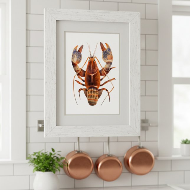 Wasserfarben-Hummer-Krustentiercore Poster (Von Creator hochgeladen)