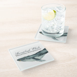 Wasserfarben-Humpback-Wal, Megaptera Novaeangliae Glasuntersetzer