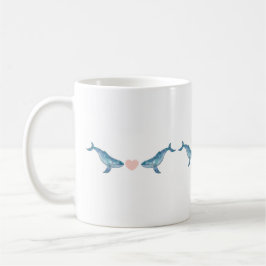 Wasserfarben Humpback Whale Herz 11oz Keramik Tass Kaffeetasse