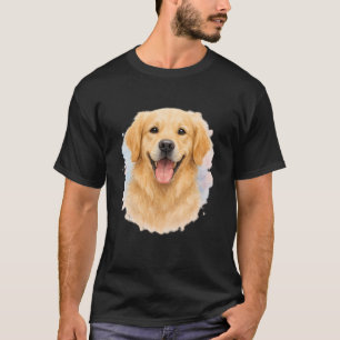 Wasserfarben-Hund-Porträt-T-Shirt   Golden Retriev T-Shirt