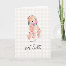Wasserfarben Hunde Blume erhalten Brunnen Gingham Karte