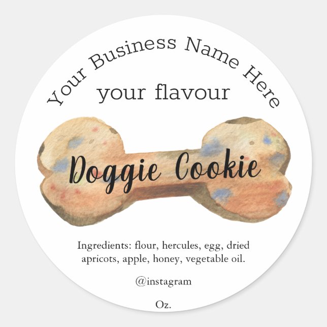 Wasserfarben Hundenknochen Custom Hündenkeks Runder Aufkleber (Vorderseite)