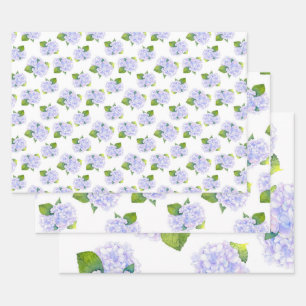 Wasserfarben-Hydrangea-Blume Geschenkpapier Set