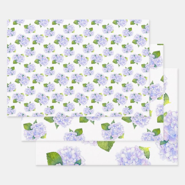 Wasserfarben-Hydrangea-Blume Geschenkpapier Set (Set)
