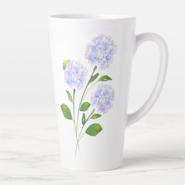 Wasserfarben-Hydrangea-Blumengestele Milchtasse (Rechts)