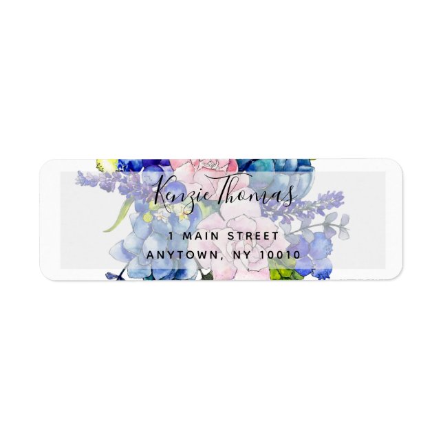 Wasserfarben-Hydrangea-Floral-Rücksendeadresse (Vorne)