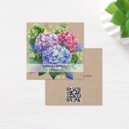 Wasserfarben-Hydrangea-Visitenkarten - Kraftpapier