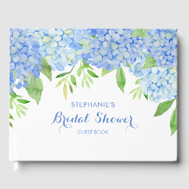 Wasserfarben Hydrangeas Blauer Brautparty Gästebuch