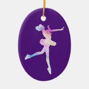 Wasserfarben Ice Skaten Girl Keramik Ornament