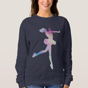 Wasserfarben Ice Skaten Girl Sweatshirt