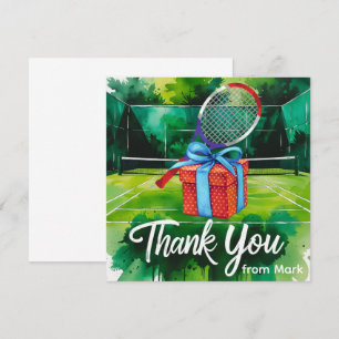 Wasserfarben im Tennisstil Dankeskarte