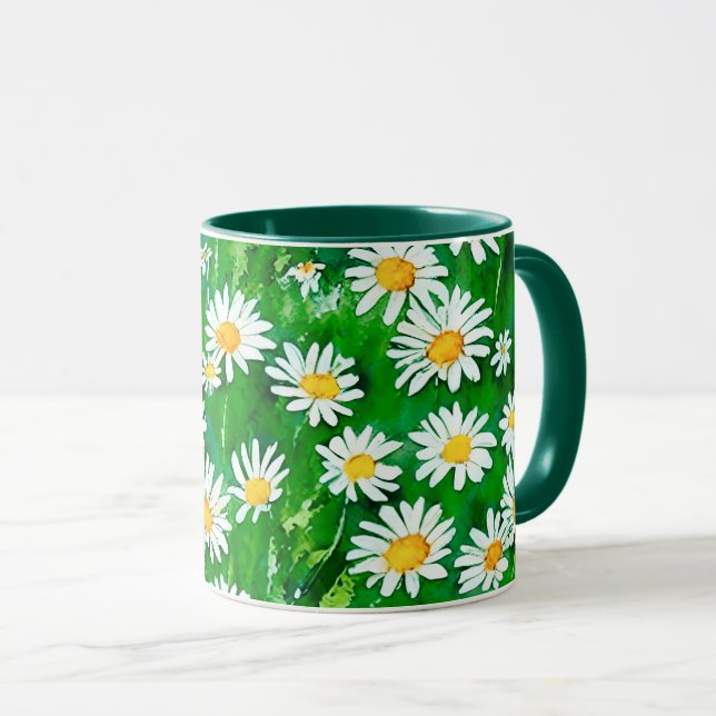 Wasserfarben in einem grünen Feld Tasse (VorderseiteRechts)