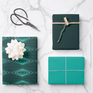 Wasserfarben in gewinkelten Wasserfarben-Malstreif Geschenkpapier Set