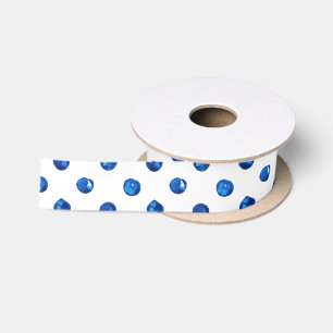 Wasserfarben-Indigoblau-Polka-Punktmuster Satinband