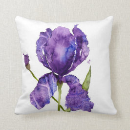 Wasserfarben-Iris-Kissen Kissen