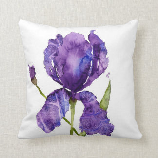 Wasserfarben-Iris-Kissen Kissen