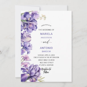 Wasserfarben Iris Lilac Floral Wasserfarbene Hochz Einladung