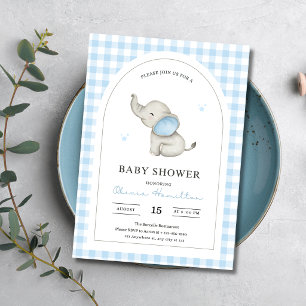 Wasserfarben-Jungen-Baby-Shower-Torbogen Einladung