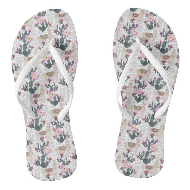 Wasserfarben-Kakteen-Muster Flip Flops (Fußbett)