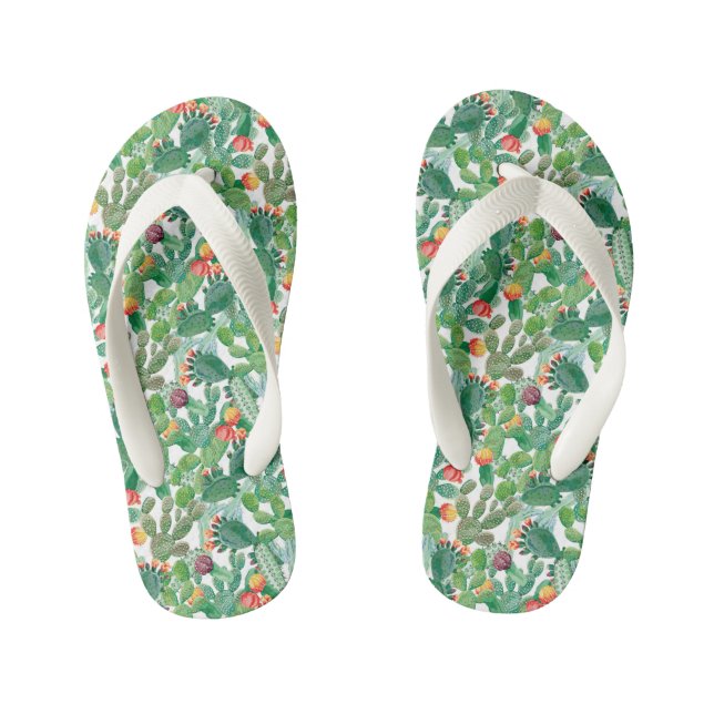 Wasserfarben-Kakteen-Muster Kinderbadesandalen (Fußbett)