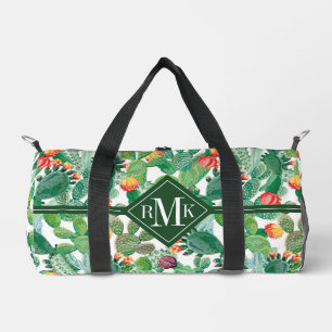 Wasserfarben-Kaktusmuster Duffle Bag