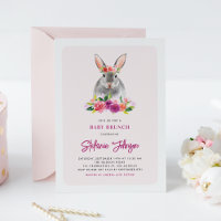 Wasserfarben-Kaninchen und violette Blumen Kinderb