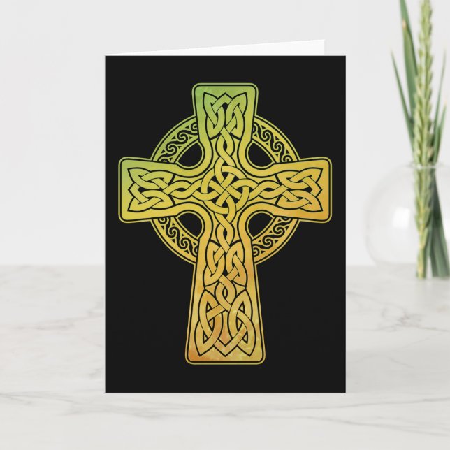 Wasserfarben-Keltenkreuz Karte (Vorderseite)