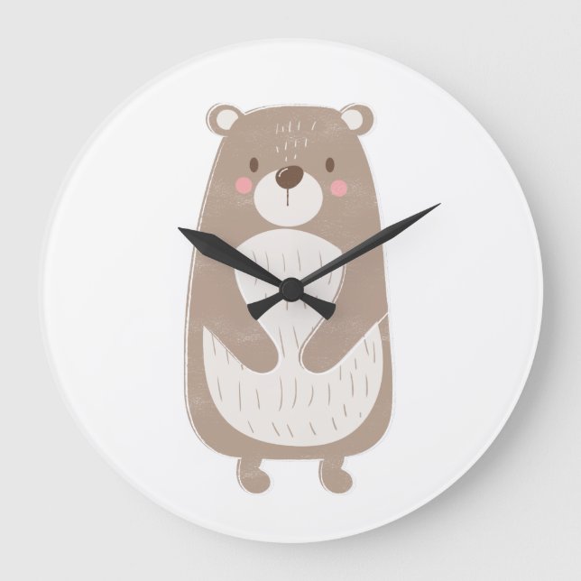 Wasserfarben-Kinderzimmer-Uhr für Bienenbeere Große Wanduhr (Vorderseite)