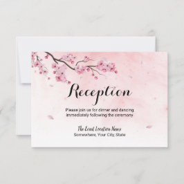 Wasserfarben-Kirschblossom Hochzeitsempfang Einladung