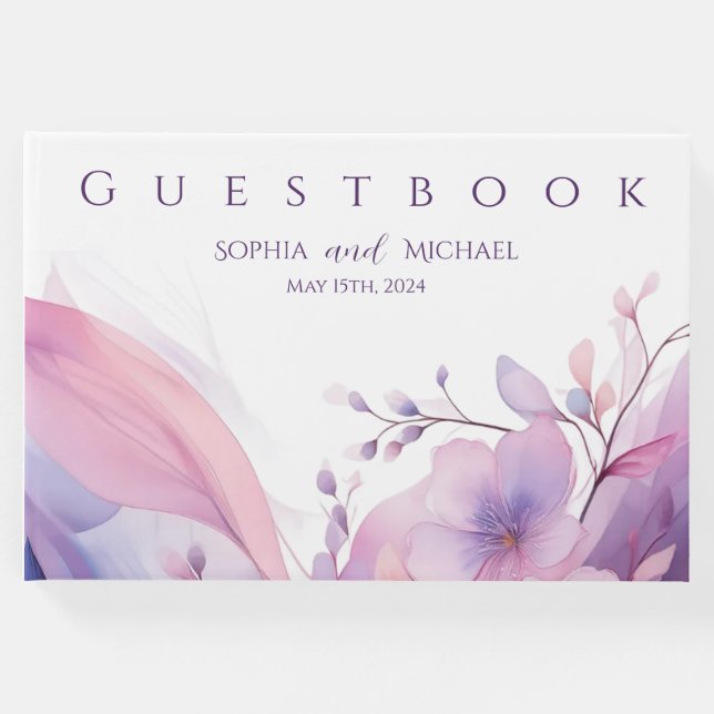 Wasserfarben-Kirschblüten - Gästebuch Hochzeiten (Vorderseite)
