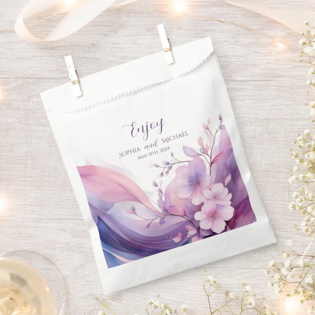 Wasserfarben-Kirschblüten Hochzeit-Dankeschön Geschenktütchen (Ausgeschnitten)
