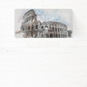 Wasserfarben-Kolosseum-Banner - Rom Italien Sehens Banner