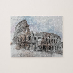 Wasserfarben-Kolosseum Rom-Puzzle - Elegant