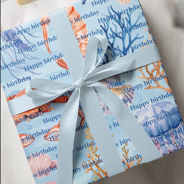 Wasserfarben Korallenriff Deluxe Geschenkpapier (Von Creator hochgeladen)