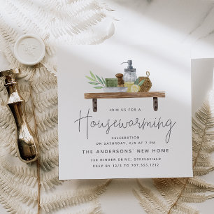 Wasserfarben Küchenschelf Party Einladung